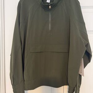 Athleta Forest Green Zip-Up Boundless Popover Jacket BRAND NEW